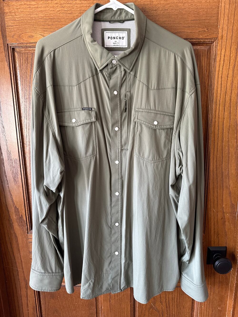 Poncho Long Sleeve Performance Nylon Shirt The Brazos XXL Regular Fit Mens